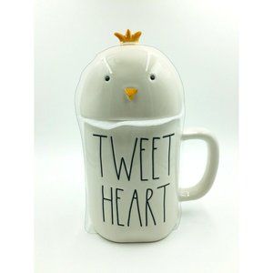 Rae Dunn Tweet Heart Easter Coffee Mug With Baby Chick Topper Lid Brand New